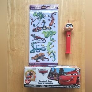 Stickers, Sandwich Bags, Pez bundle
